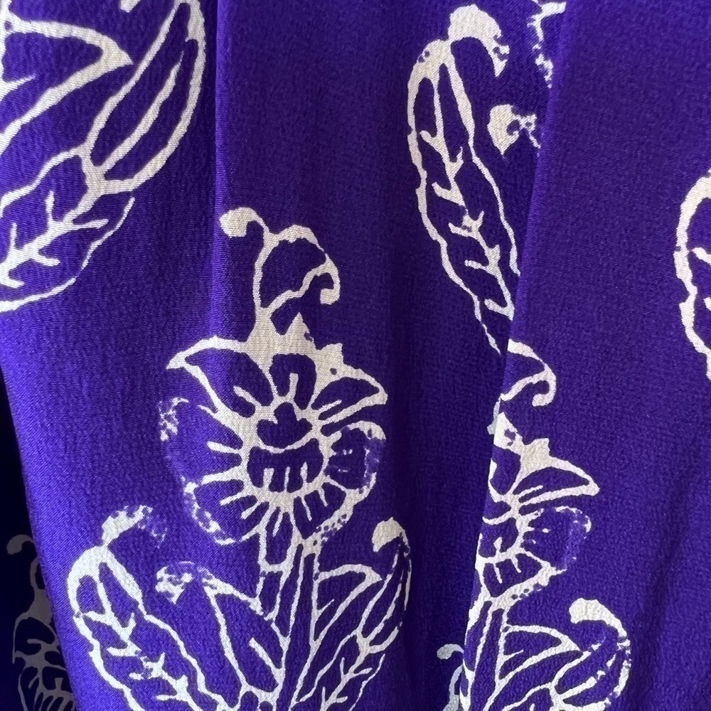 Anthropologie Maeve Petal Stamp Swing Dress Purple - Picture 7 of 10